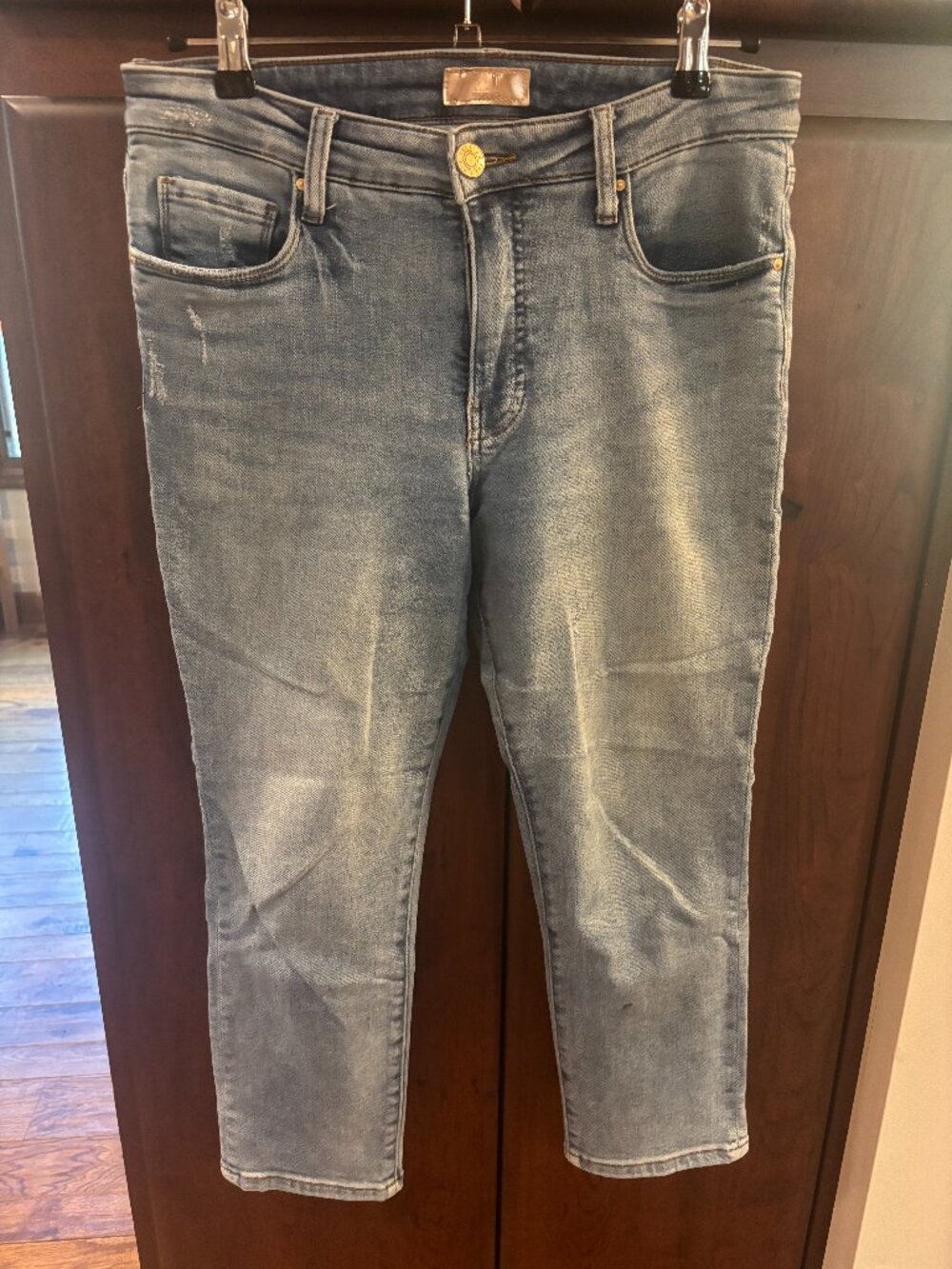 KUT from the Kloth Petite Cropped Kick Flare Jeans Distressed Size 6P